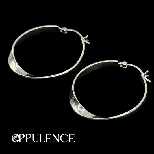 SILVER TWIST 30MM HOOP EARRINGS Oppulence