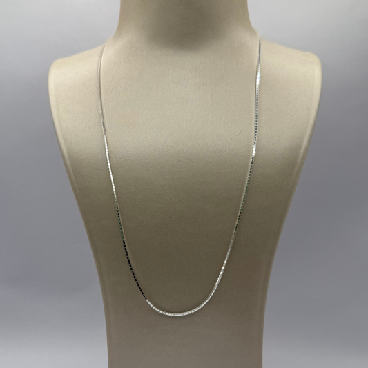 SILVER MIRROR BOX 18" NECKLACE Oppulence