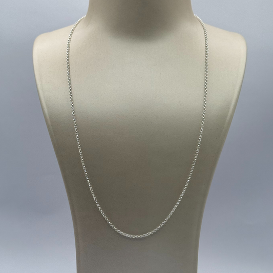 SILVER ROUND LT BELCHER 18" NECKLACE Oppulence