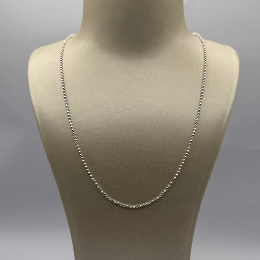 SILVER BEAD CHAIN NECKLACE 18" Oppulence