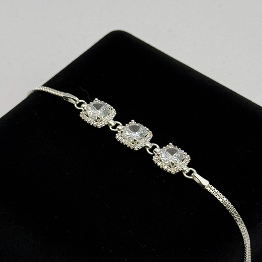 3 PRINCESS CZ DIAMOND BRACELET Oppulence