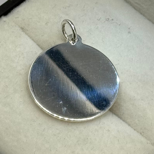 SILVER 21MM DISK PENDANT Oppulence