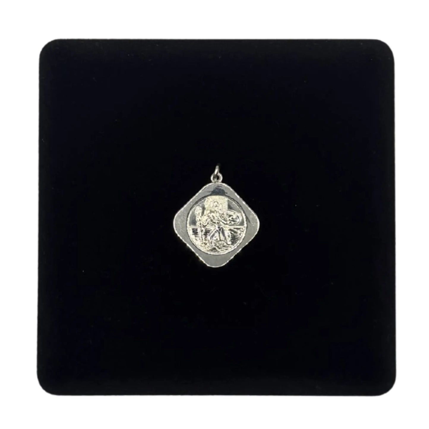 SILVER ST.CHRIS RHOMBUS PENDANT - Oppulence