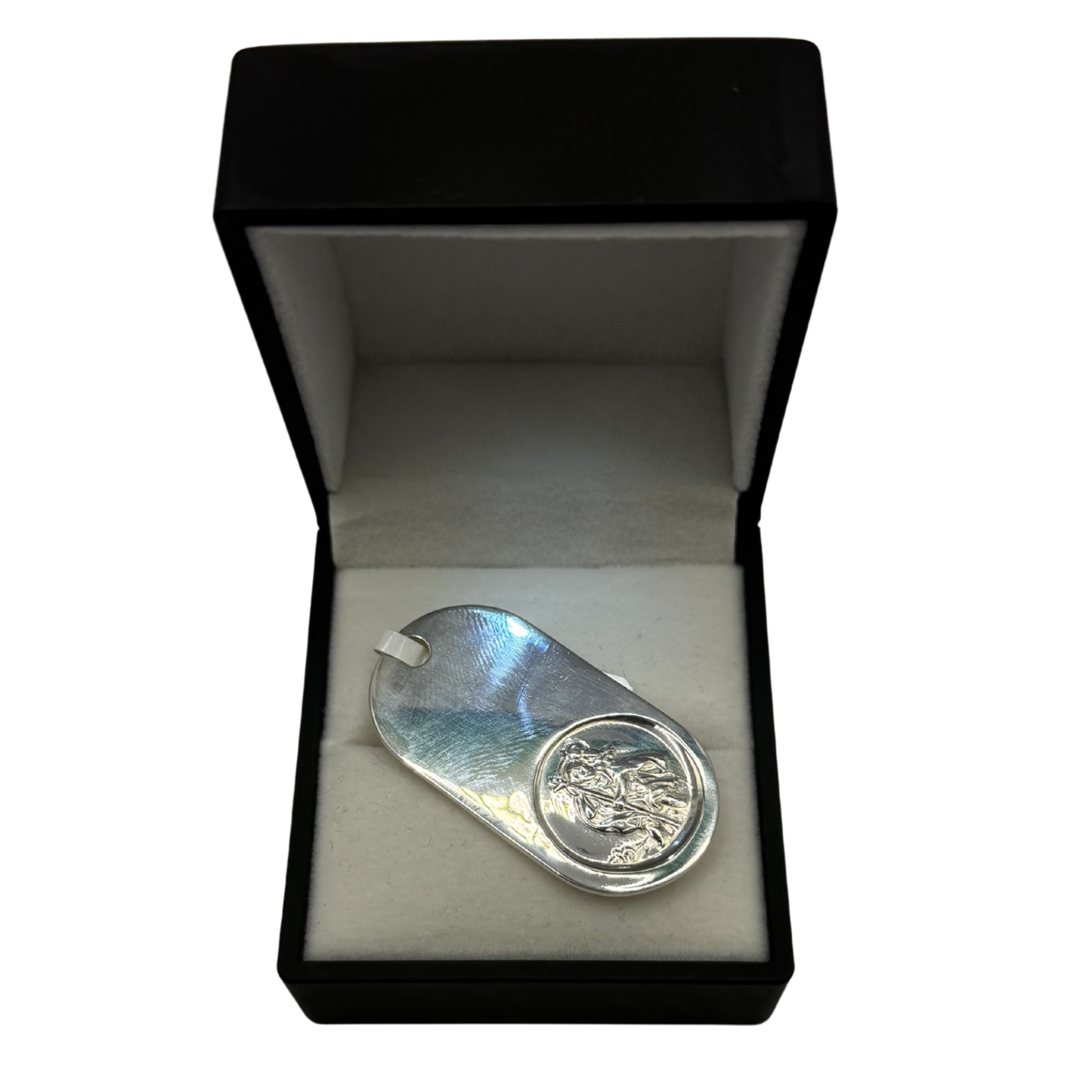 SILVER DOG TAG ST CHRISTOPHER PENDANT Oppulence