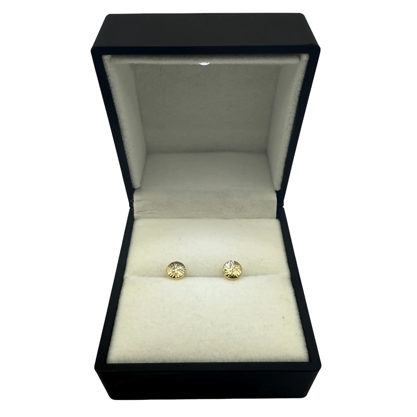 9CT 6MM D/C ROUND GOLD EARRINGS Oppulence