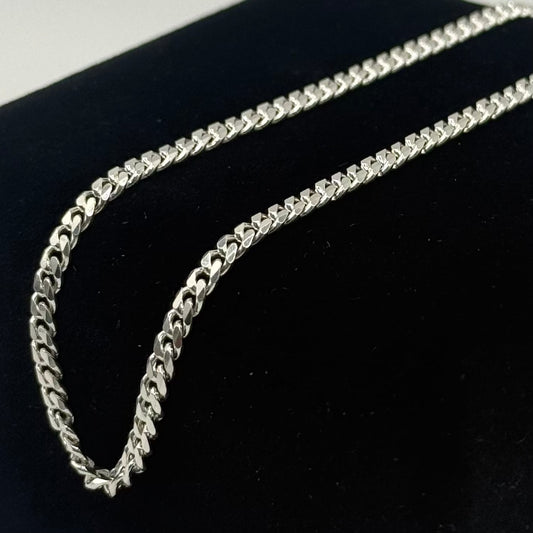 SILVER CURB FILED 18" NECKLACE Oppulence