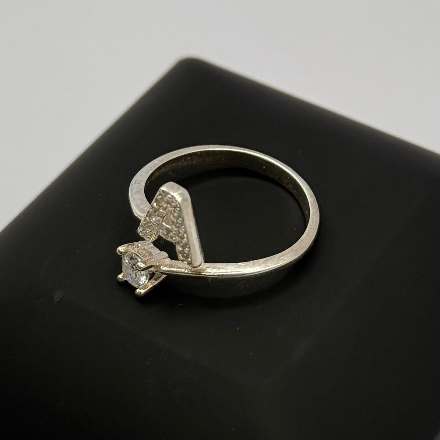 'A' CZ DIAMOND TWIST RING Oppulence