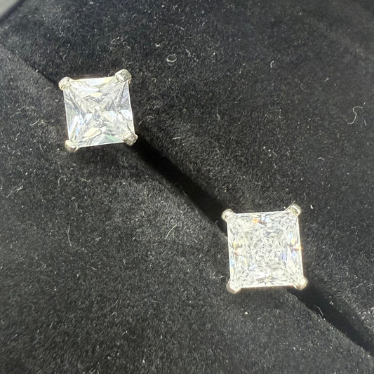 CZ SQUARE DIAMOND EARRINGS Oppulence