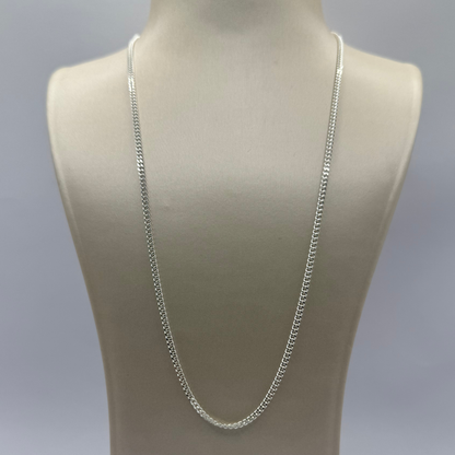 SILVER CURB FILED 18" NECKLACE Oppulence