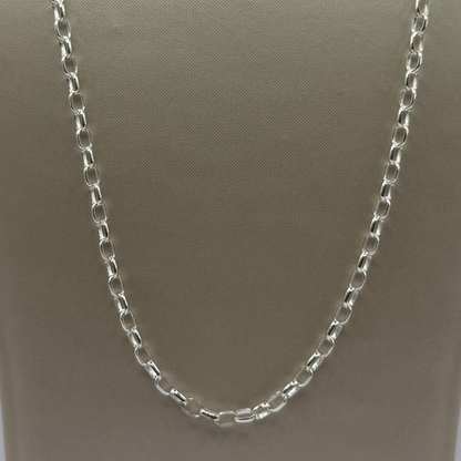 SILVER OVAL BELCHER 18" NECKLACE Oppulence