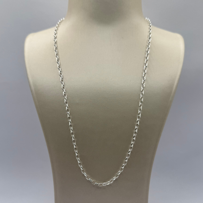 SILVER OVAL BELCHER 18" NECKLACE Oppulence