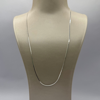 SILVER MIRROR BOX 18" NECKLACE Oppulence