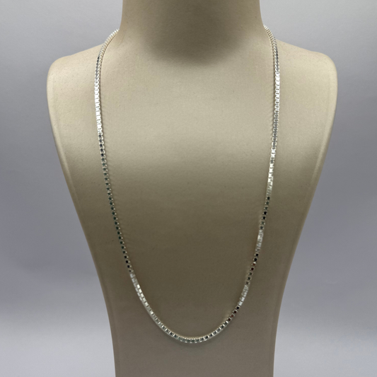 SILVER BOX 1.5MM 18" NECKLACE Oppulence