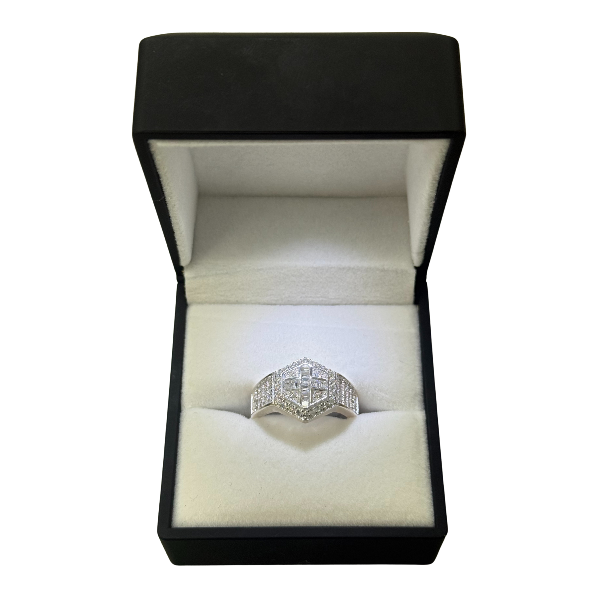 BAGUETTE CROSS CZ DIAMOND RING Oppulence