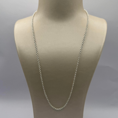 SILVER DOUBLE BELCHER NECKLACE 18" 2MM Oppulence