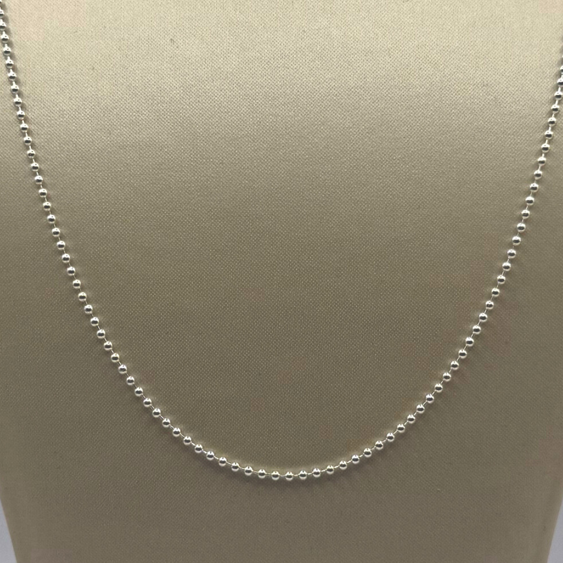SILVER BEAD CHAIN NECKLACE 18" Oppulence