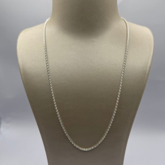 SILVER OVAL BELCHER NECKLACE 18" Oppulence