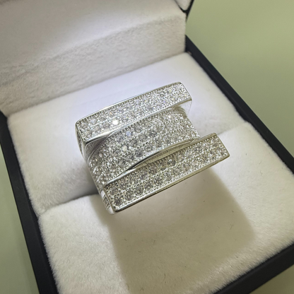 STRIPED CZ DIAMOND RING Oppulence