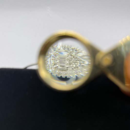 CZ DIAMONDS BAGUETTES ON SILVER BANGLE Oppulence