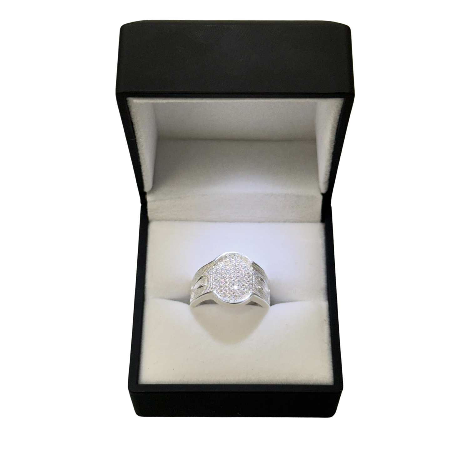 OVAL CROSS SWORD CZ DIAMOND RING Oppulence