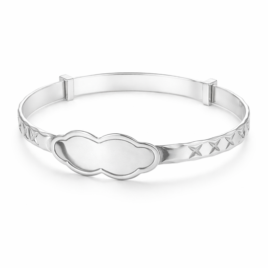 Star Patterned Engravable Baby Bangle Oppulence