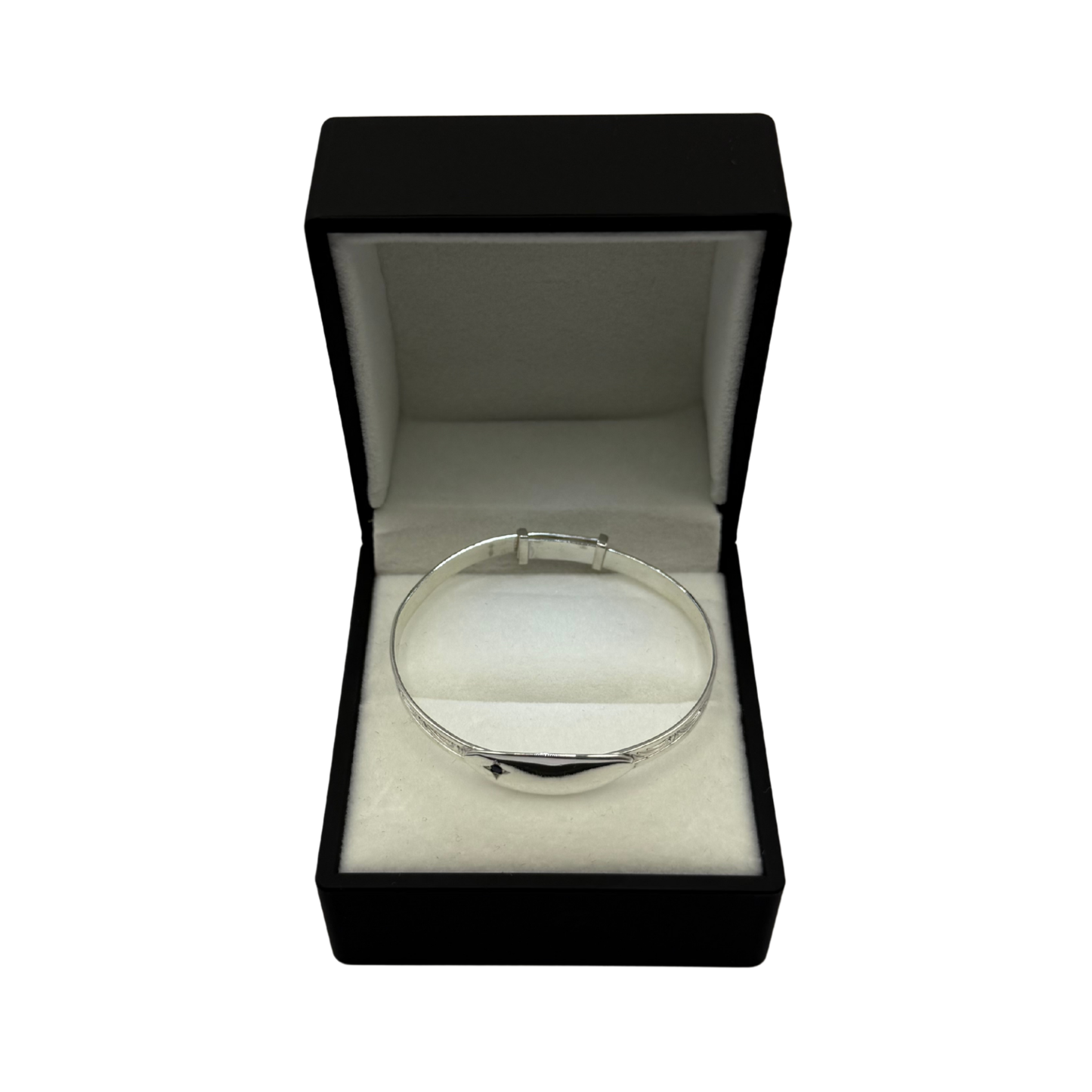 OVAL BLUE CZ SILVER BABY BANGLE Oppulence