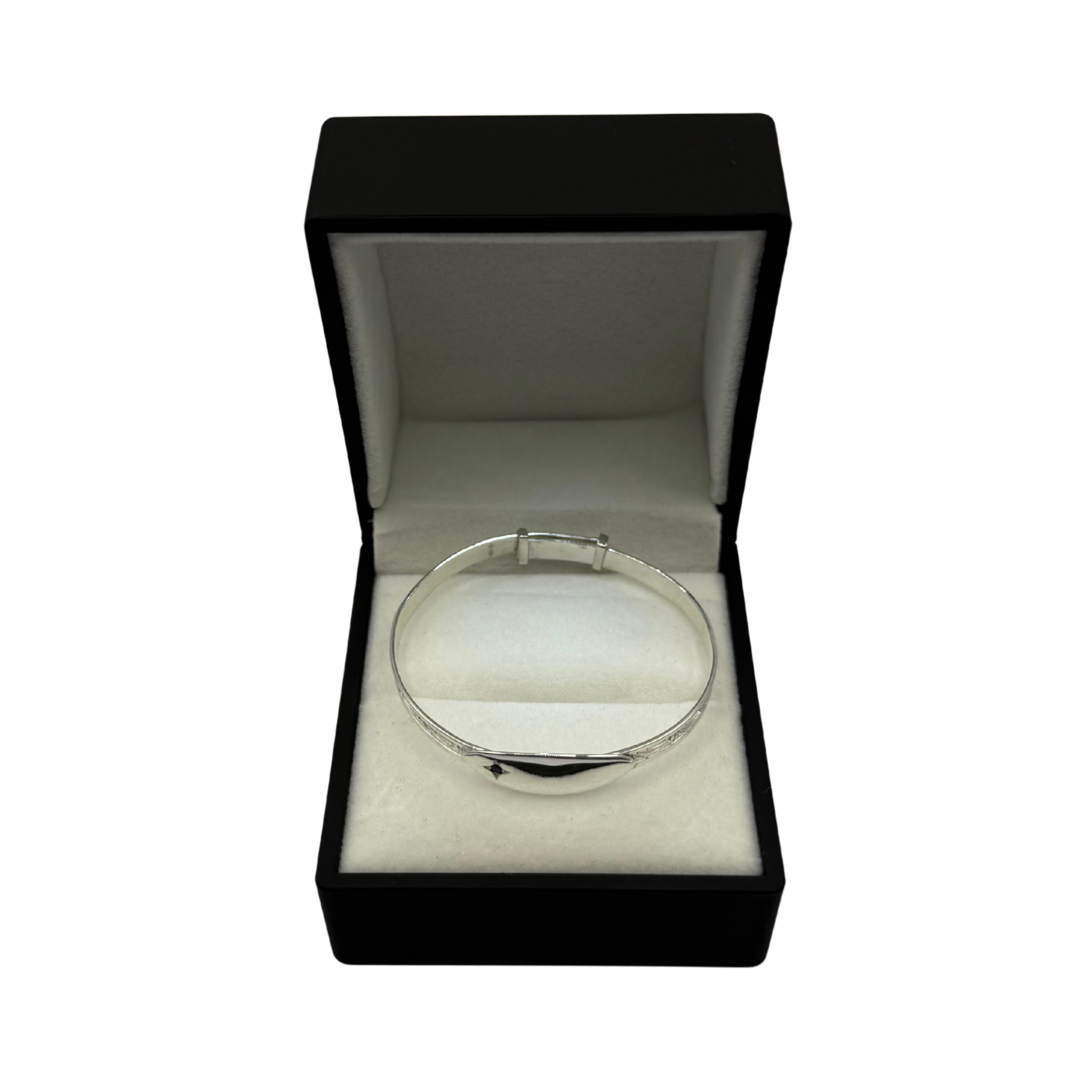 OVAL BLUE CZ SILVER BABY BANGLE Oppulence