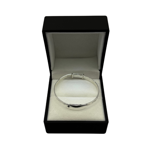 OVAL BLUE CZ SILVER BABY BANGLE Oppulence