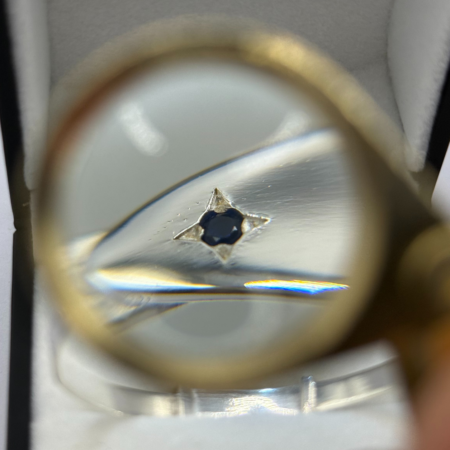 OVAL BLUE CZ SILVER BABY BANGLE Oppulence