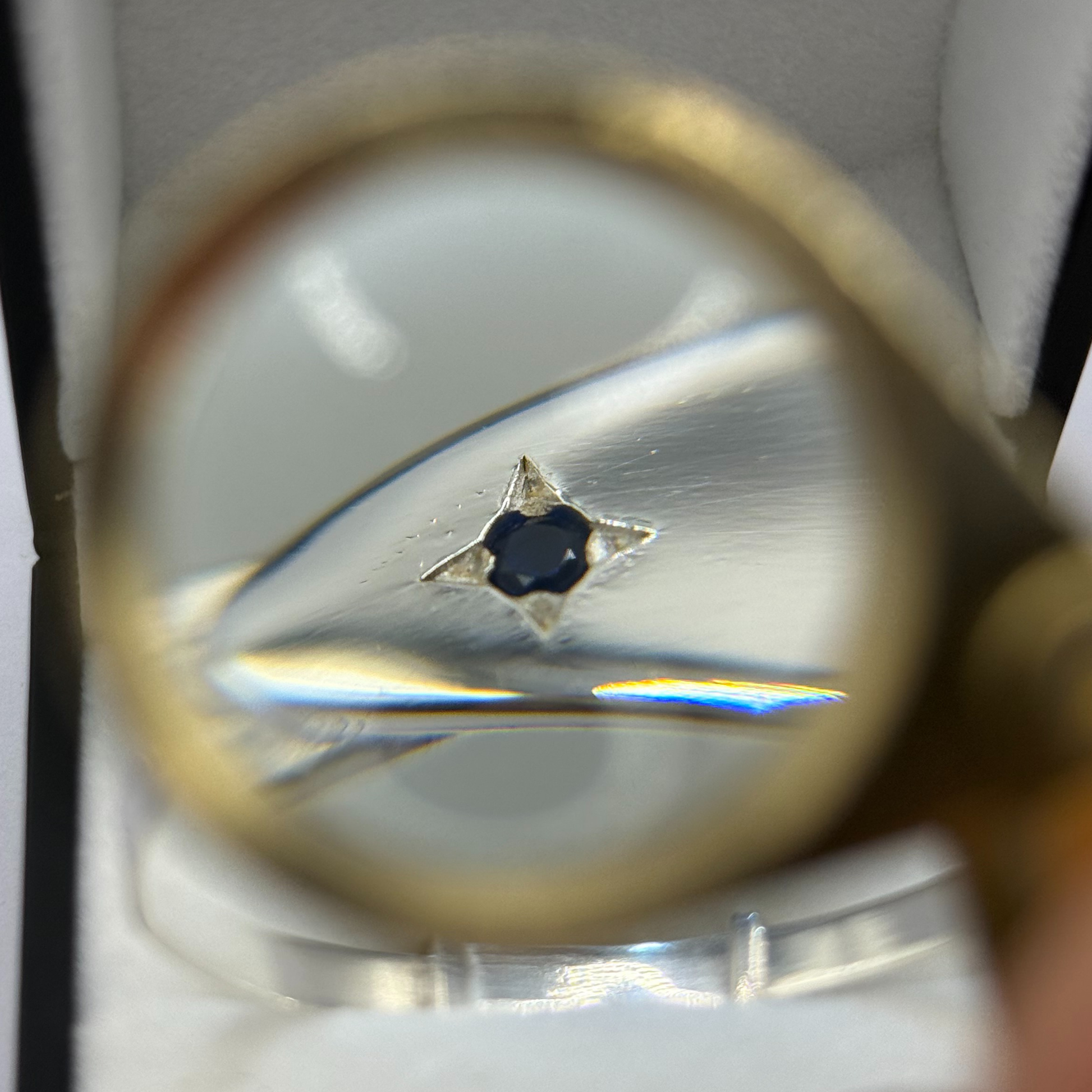 OVAL BLUE CZ SILVER BABY BANGLE Oppulence