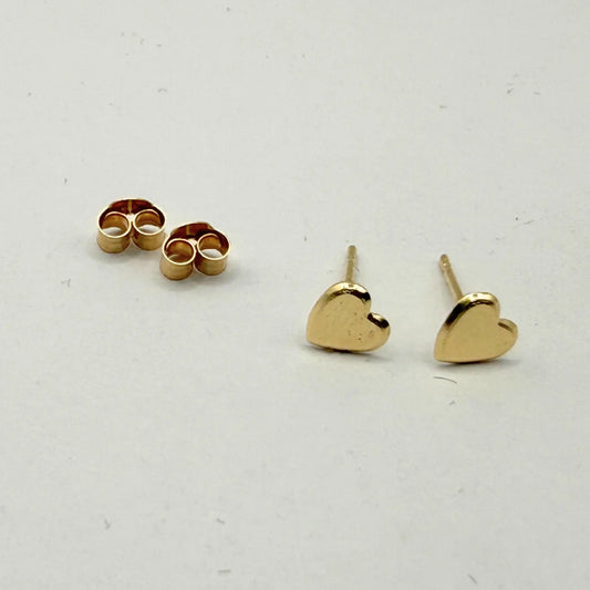 9CT 5MM HEART EARRINGS Oppulence
