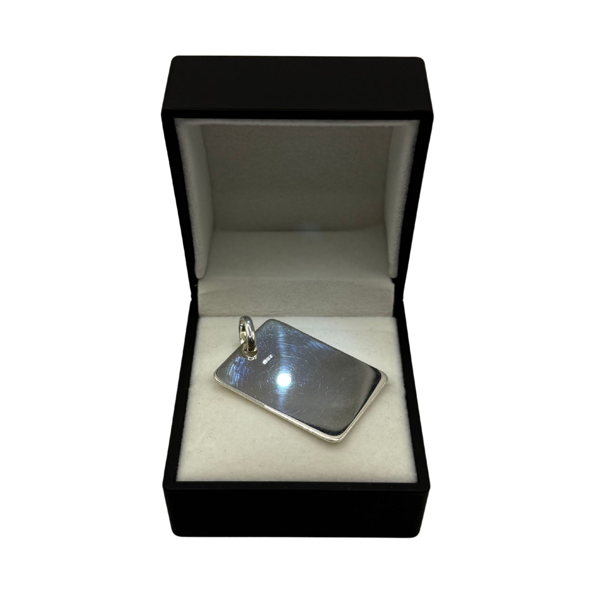 SILVER DOG TAG 35MM X 25MM PENDANT Oppulence