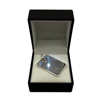 SILVER DOG TAG 35MM X 25MM PENDANT Oppulence