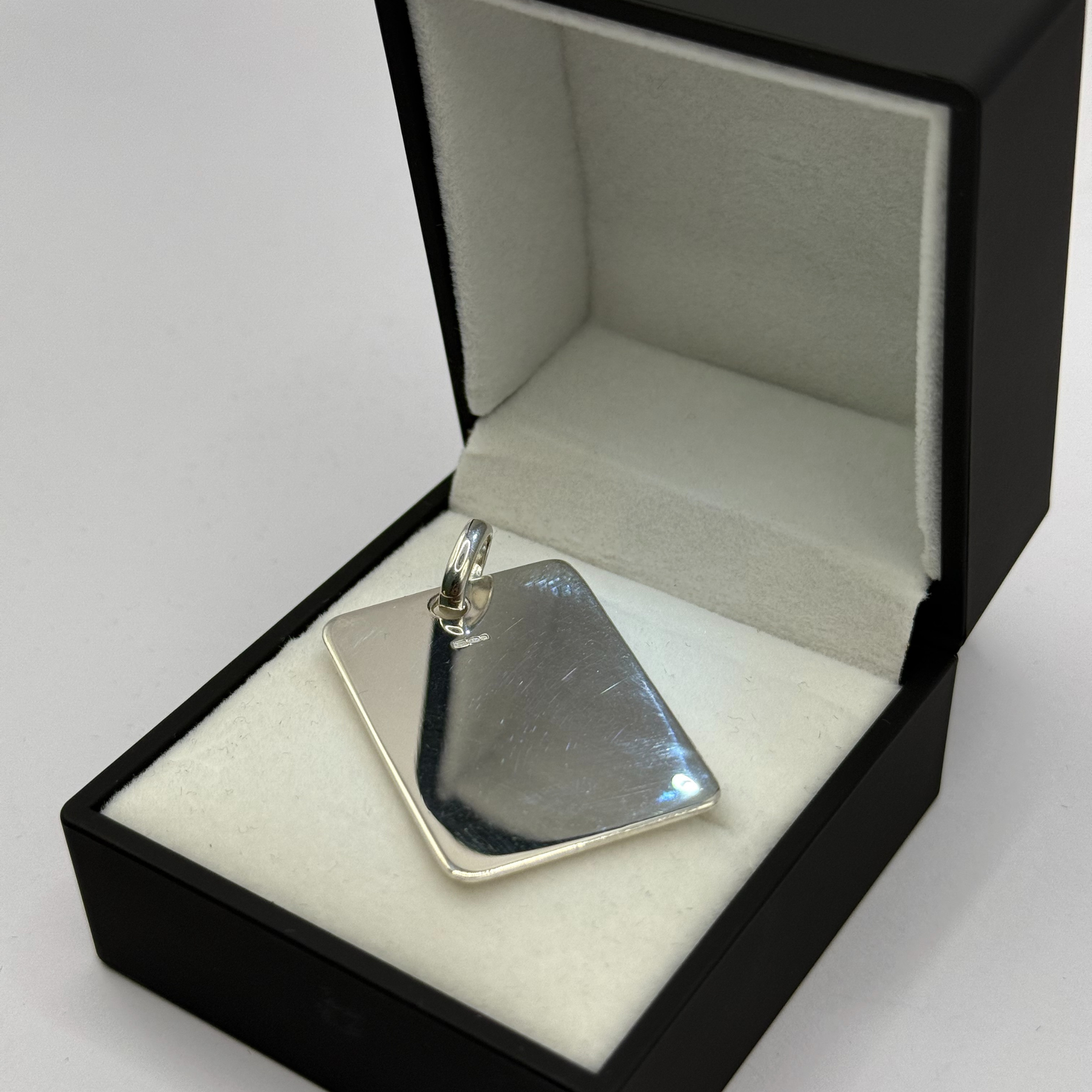 SILVER DOG TAG 35MM X 25MM PENDANT Oppulence