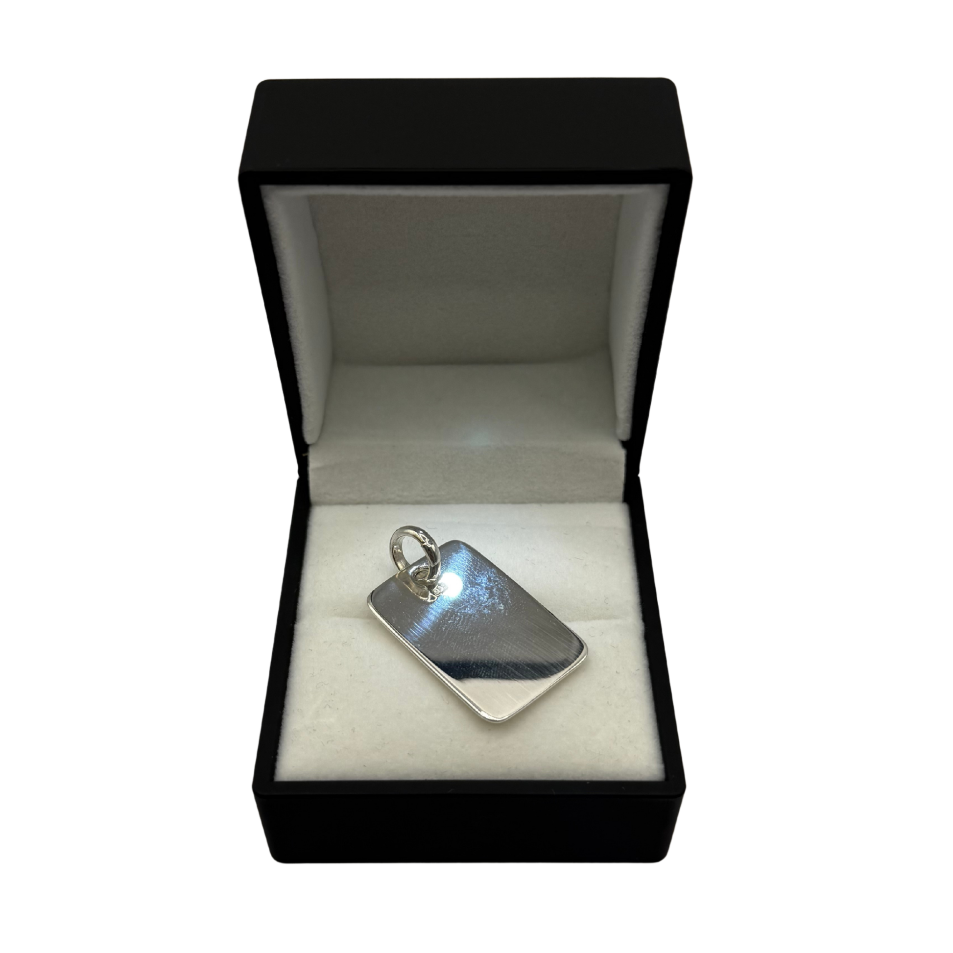 SILVER DOG TAG 30MM X 20MM PENDANT Oppulence
