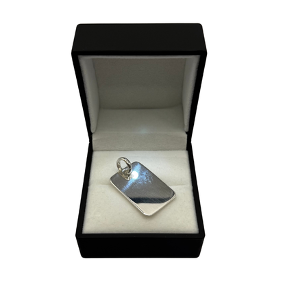 SILVER DOG TAG 30MM X 20MM PENDANT Oppulence