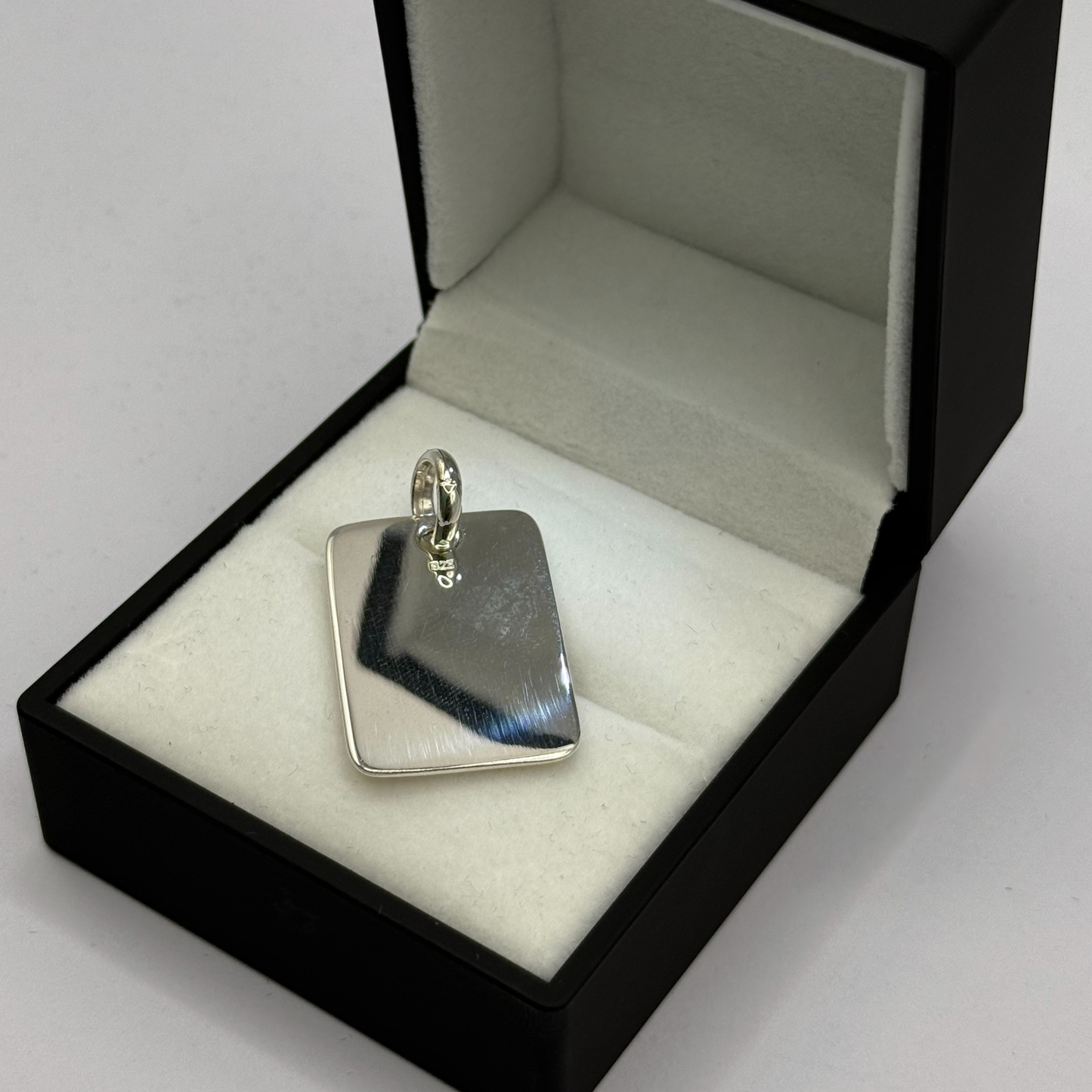 SILVER DOG TAG 30MM X 20MM PENDANT Oppulence