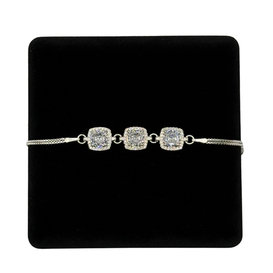 3 PRINCESS CZ DIAMOND BRACELET Oppulence