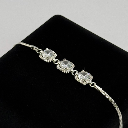3 PRINCESS CZ DIAMOND BRACELET Oppulence