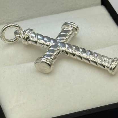 SILVER CROSS SPIRAL PENDANT Oppulence