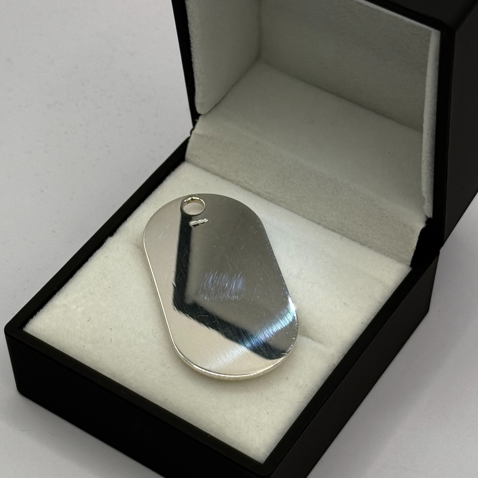 SILVER DOG TAG 45MM X 24MM HEAVY PENDANT Oppulence