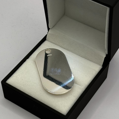 SILVER DOG TAG 45MM X 24MM HEAVY PENDANT Oppulence