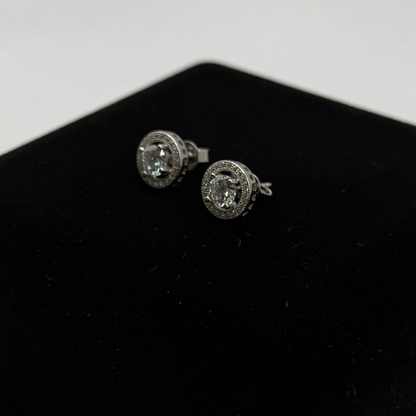 CZ DIAMOND CIRCLE CLAW EARRINGS Oppulence