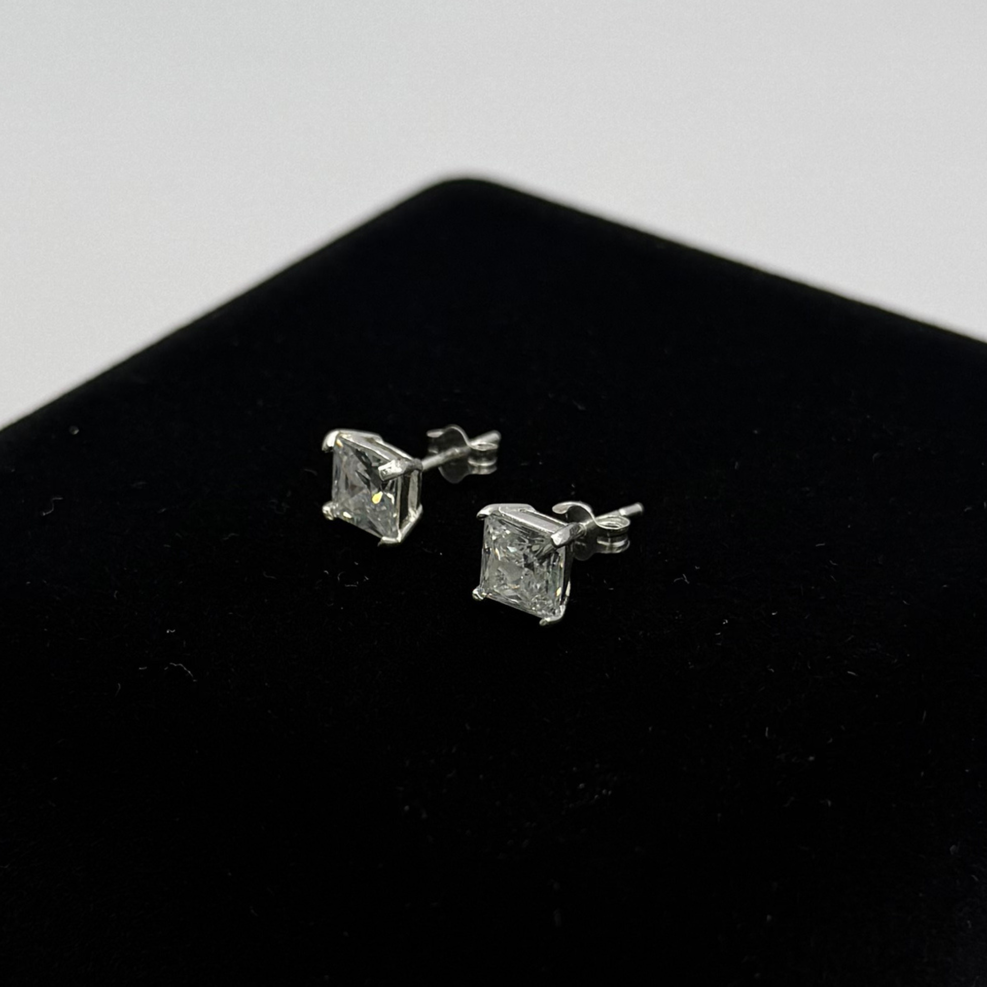 CZ SQUARE DIAMOND EARRINGS Oppulence