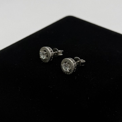 CZ DIAMOND CIRCLE CLAW EARRINGS Oppulence