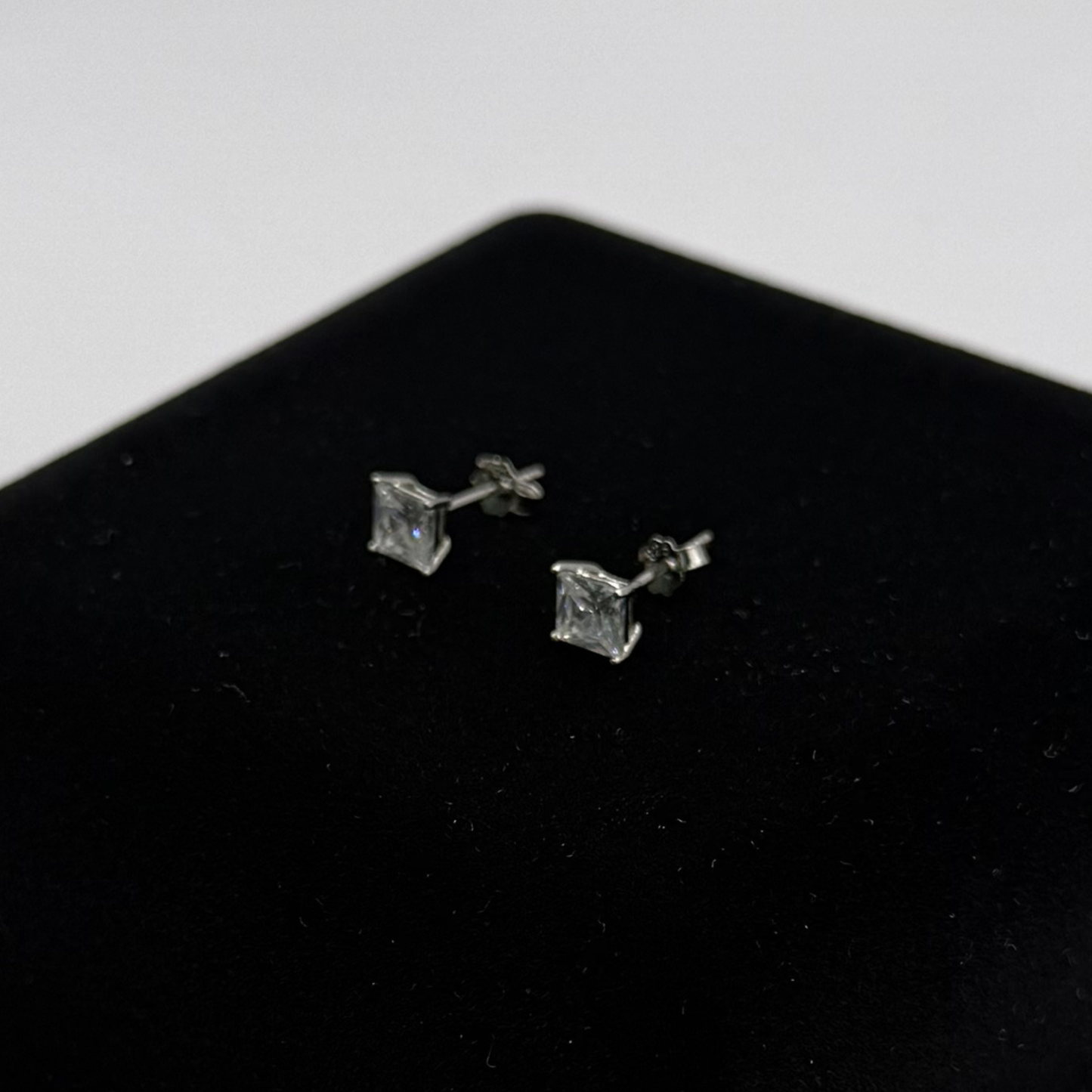 CZ SQUARE DIAMOND EARRINGS Oppulence