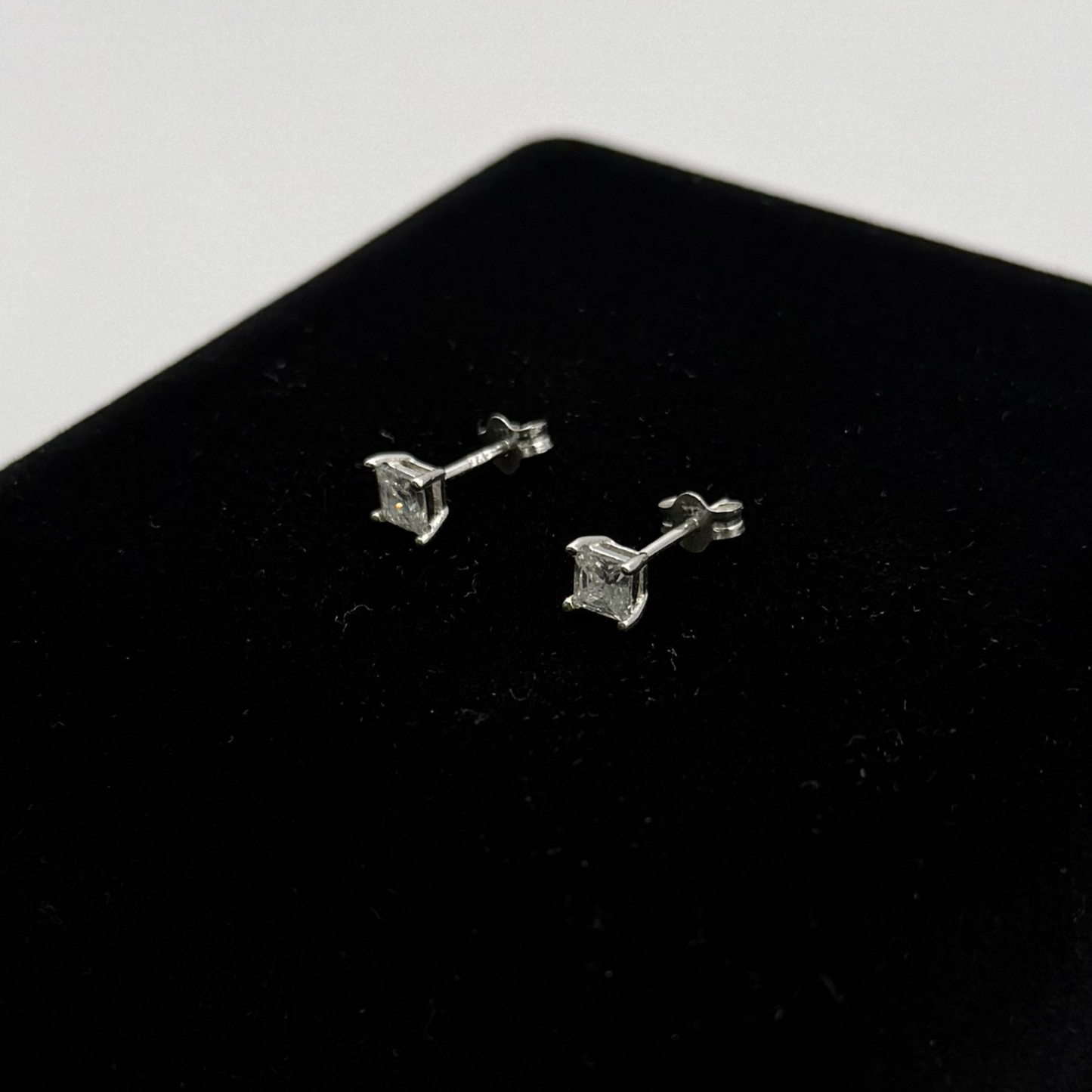 CZ SQUARE DIAMOND EARRINGS Oppulence