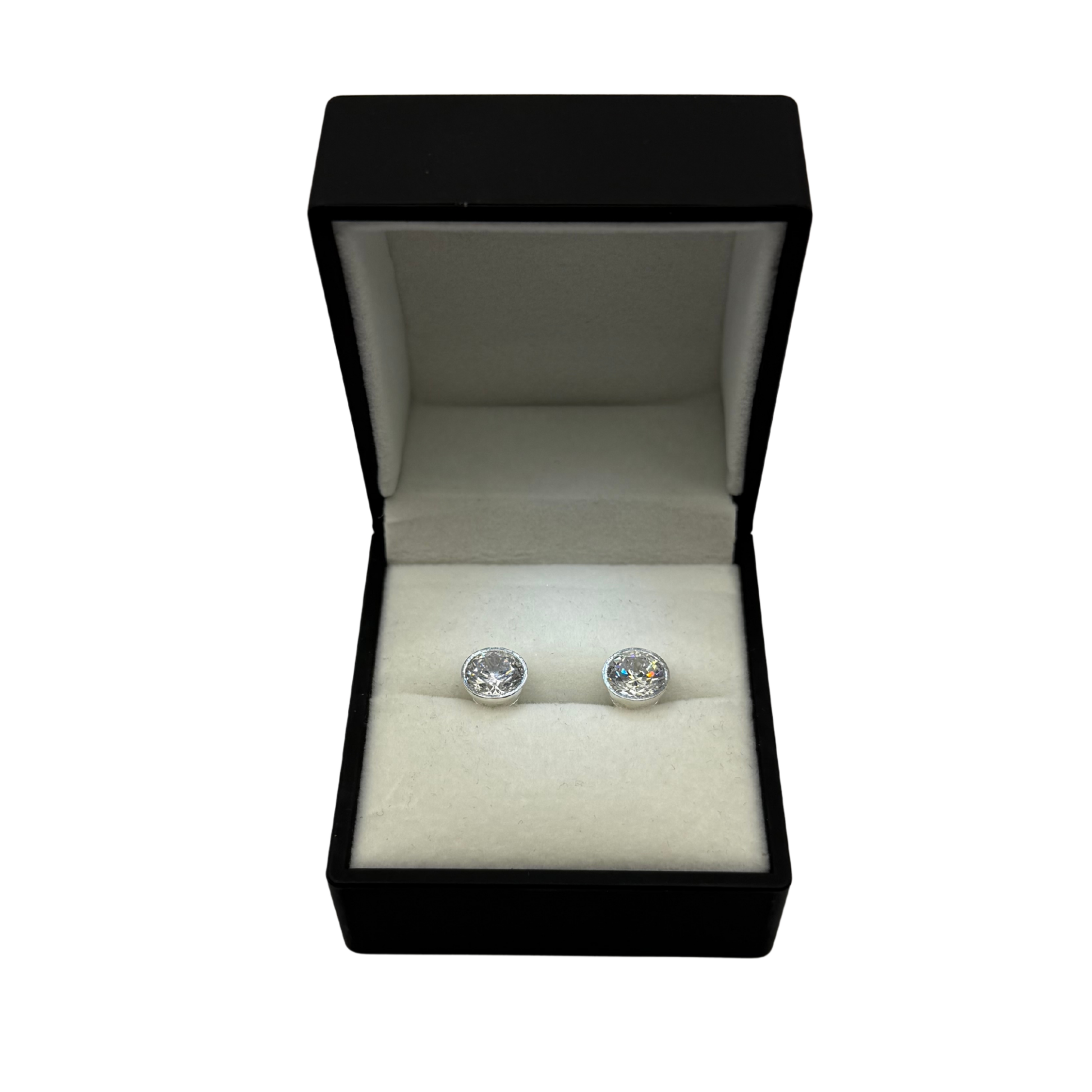 CZ DIAMOND ROUND EARRINGS Oppulence
