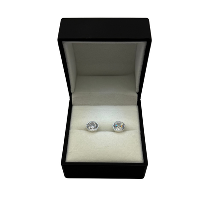 CZ DIAMOND ROUND EARRINGS Oppulence