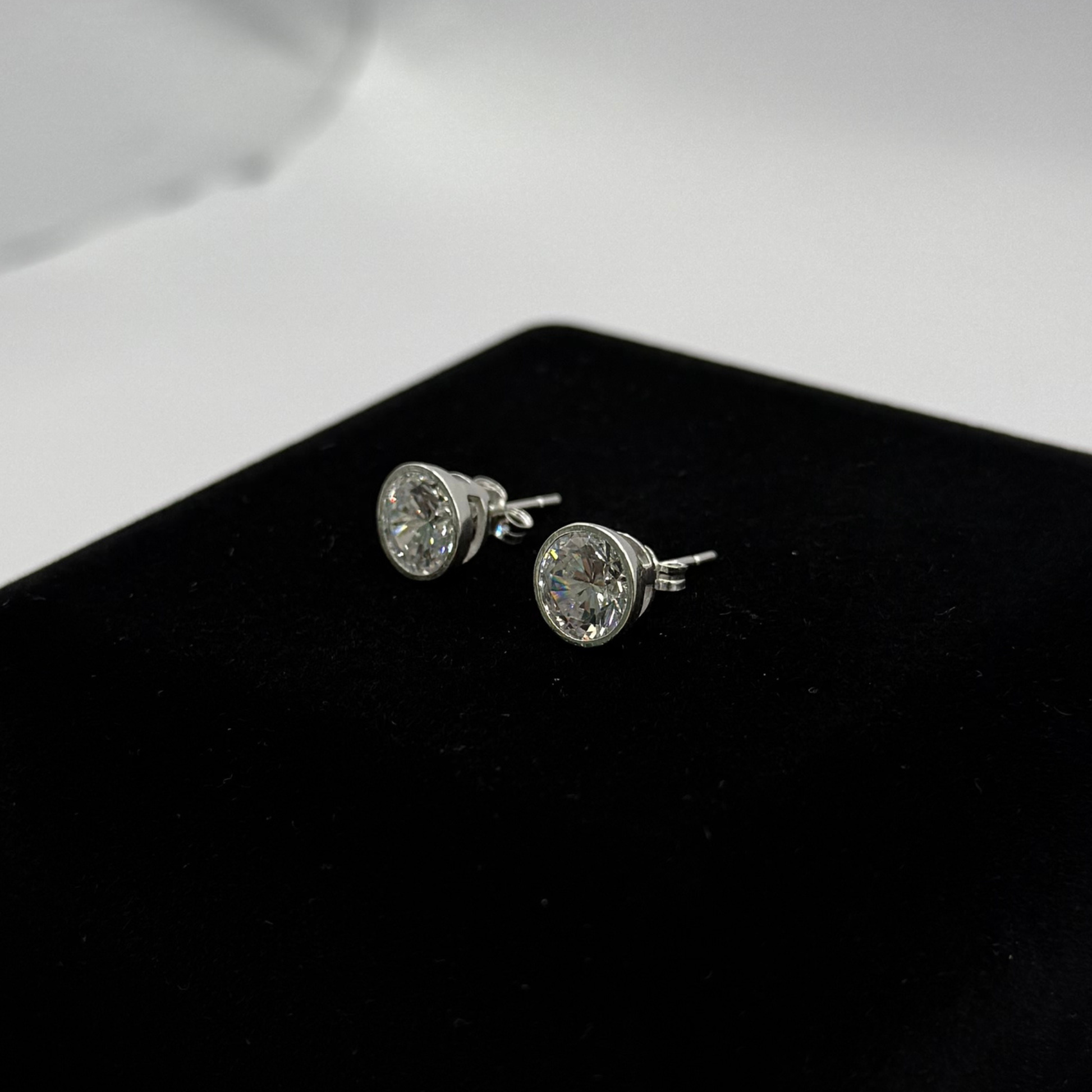 CZ DIAMOND ROUND EARRINGS Oppulence